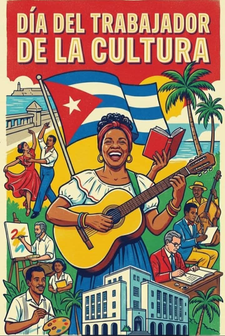 Talena_06's tweet photo. ¡Feliz Día del Trabajador de la Cultura! 
En este día, celebramos a todos aquellos que dedican su pasión y esfuerzo a enriquecer nuestras vidas a través de la cultura. 
¡Que sigan floreciendo sus talentos y contribuyendo al mundo cultural!
#Cultura
#FEU_FCMM 
#FEUdeCuba https://t.co/qcFgPTyyTJ