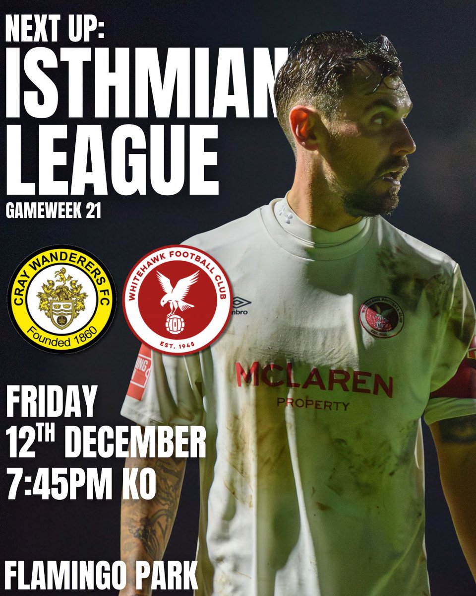 HawksFCOfficial's tweet image. 𝐍𝐄𝐗𝐓 𝐔𝐏 🗓️

Friday night, under the lights and your Hawks are in action! Our next match comes in the shape of an away trip to @OfficialWands for matchday 21 of the @IsthmianLeague season 🙌

🎟️ Tickets available via the link below, or on the gate

app.fanbaseclub.com/Fan/Tickets/Ch……