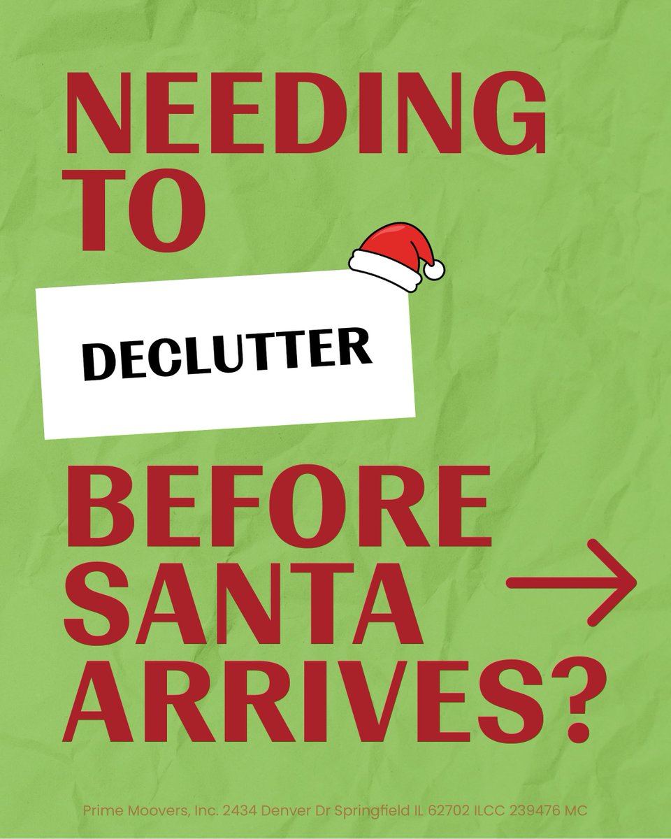 PrimeMoovers's tweet photo. Feeling the holiday rush sneaking up already? If Santa is on his way and the house still feels a little too full, we can help get things back to calm and cozy.
Our crew can handle decluttering and junk removal so you can focus on the fun parts of the season! https://t.co/j77uU0yj8C