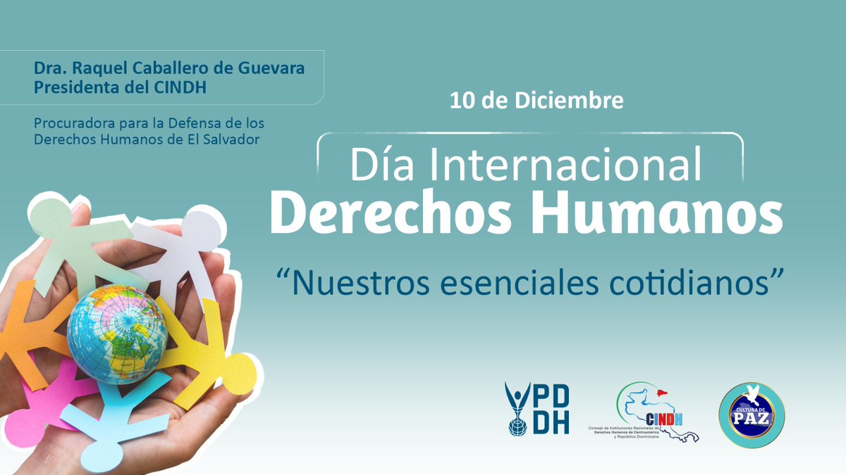 La Presidenta del <a href="/CINDH_org/">CINDH</a> #ProcuradoraDDHH <a href="/RaqueldeGuevara/">Raquel de Guevara</a> conmemora el Día de los #DDHH y el Aniversario de la Declaración Universal de los Derechos Humanos.
<a href="/defensoriacr/">Defensoría CR</a>, <a href="/PDDHElSalvador/">PDDH El Salvador</a>, <a href="/PDHgt/">PDH Guatemala</a>, <a href="/CONADEH/">CONADEH-La Defensoría Del Pueblo</a>, <a href="/DefensoriaPan/">Defensoría del Pueblo de Panamá🕊</a> y #INDHRepúblicaDominicana