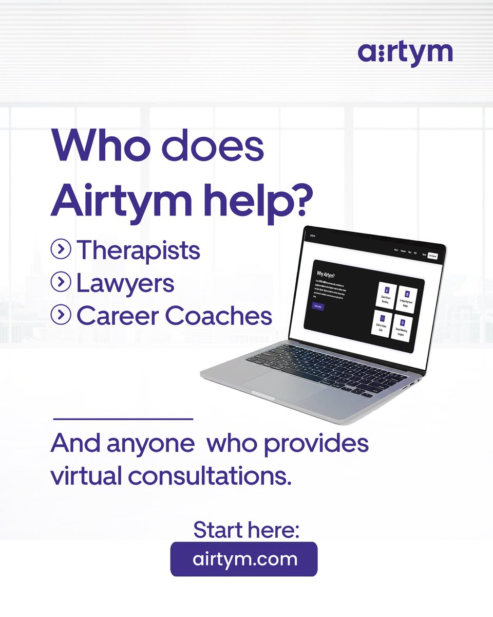 airtymhq's tweet photo. If your work involves showing up online and delivering value in real time, this platform is built just for you.
Start using Airtym today → https://t.co/QGpkiIGphC
#Airtym #CreatorTools #CoachingLife #ConsultingBusiness #FreelancerCommunity #TherapistTools #DigitalWorkflows https://t.co/jWu83OvRQC