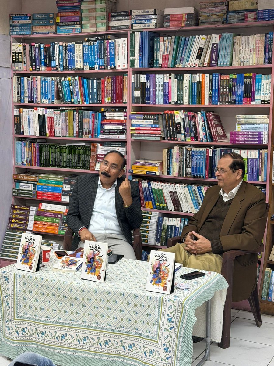 What a engrossing,delightful , informative and a thought-ful afternoon at Universal Booksellers with celebrated Journalist ,Thinker Author Expert on International Affairs ,Economics ,History &amp; Culture Shri Rahees Singh ji  on the release of his latest book 
“Kaikaye ke Ram “ 💕