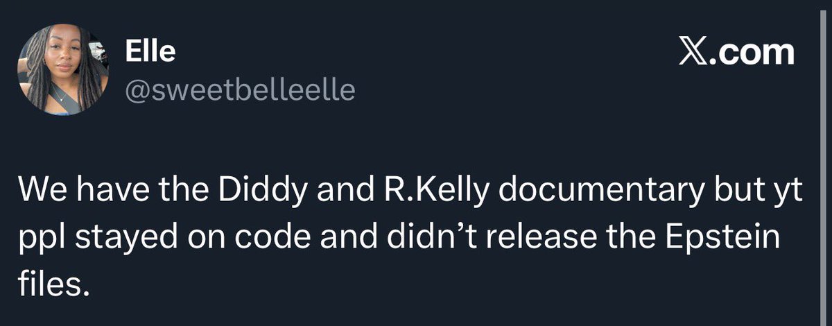 She deleted it so here’s the screenshot