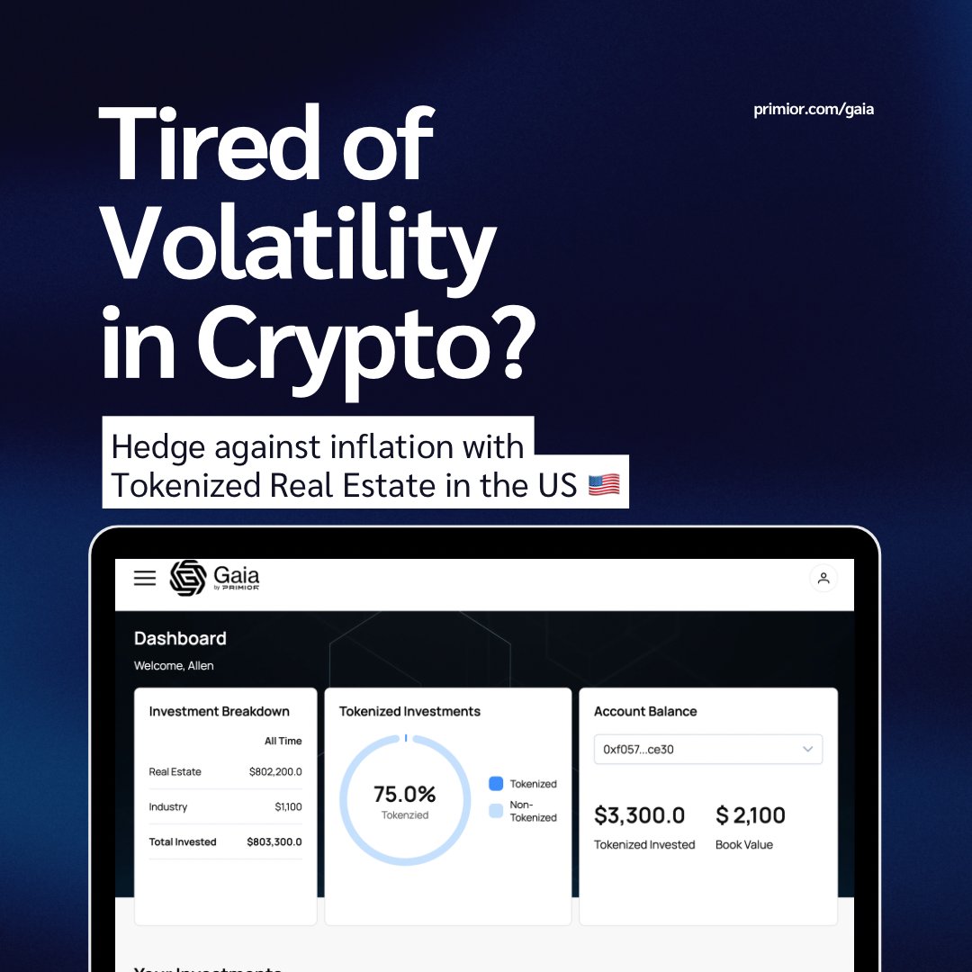 KYC and is now fully live on GAIA. ✔️

Built with compliance, transparency, and investor protection first.

Investment access to those outside the US is now live.
Explore GAIA 👉 primior.com/gaia 🔗🏛️

Accredited Investor Verification for US Investors is coming soon just