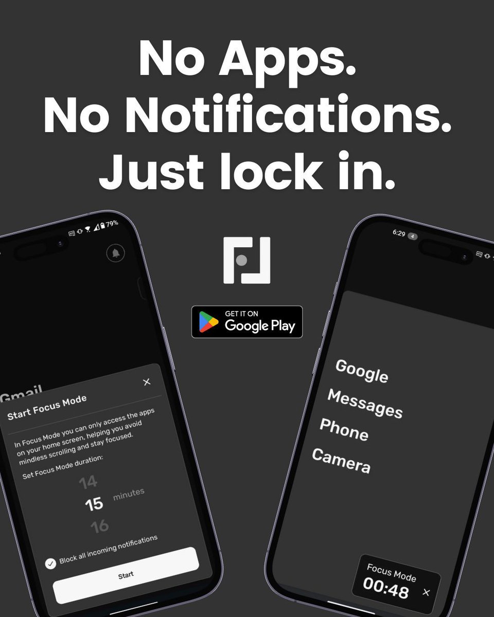 __bash_'s tweet image. Sometimes you just need the nuclear option. ☢️

I built a "Focus Mode" that literally locks me out of my distracting apps until the timer hits zero. No app drawer. No notification.

Help me to get deep work done lately. 

#productivity #adhd #androidhomescreen