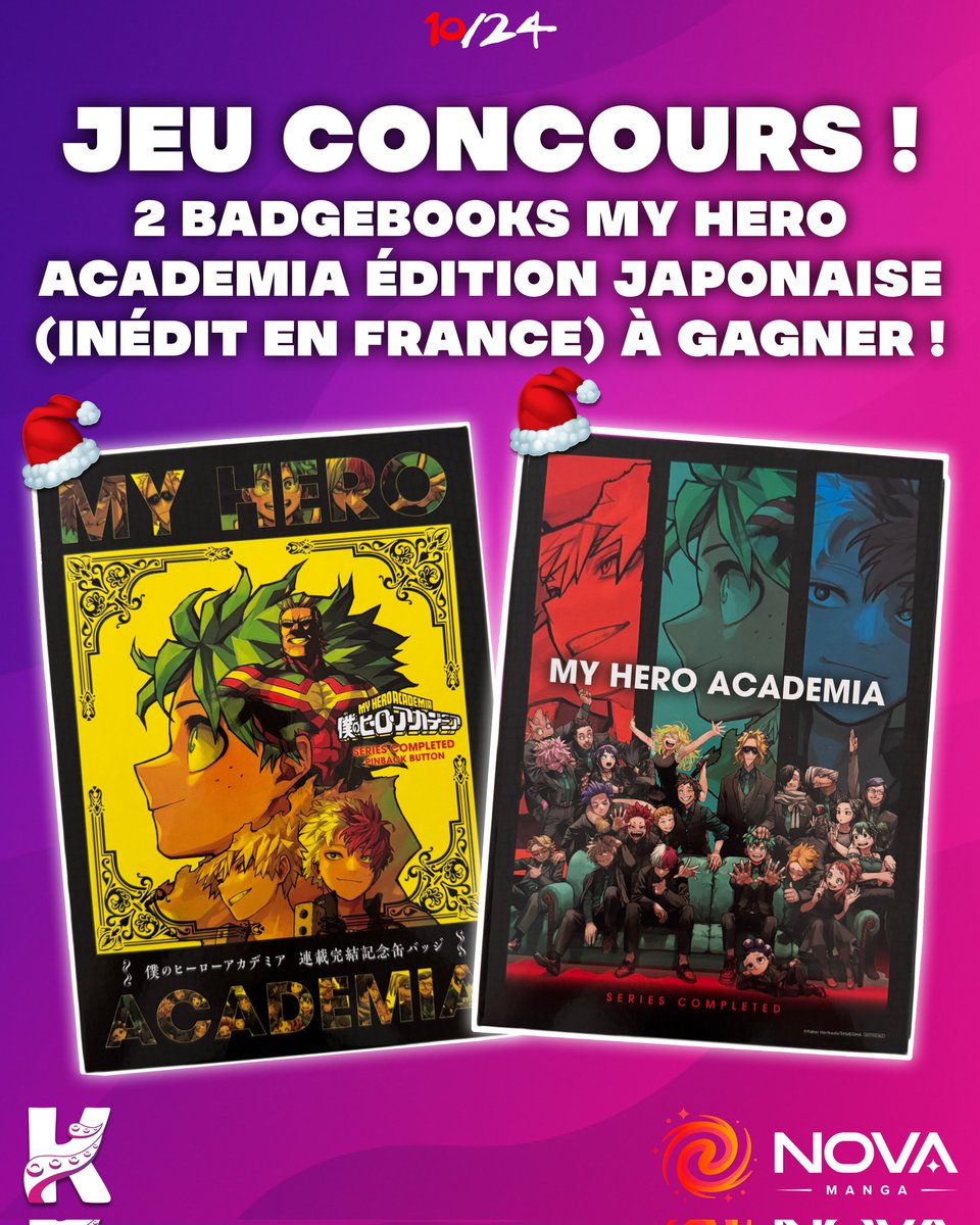 Inku_fr's tweet image. [CALENDRIER DE L'AVENT 10/24]

Tente de gagner 2 Badebooks MY HERO ACADEMIA (édition japonaise), qui sont INÉDITS en France ! 🎁

Pour participer : 
- RT
- Follow @Inku_fr et @Manga_Nova  

Tirage au sort le 17/12 !
Bonne chance ! 🍀