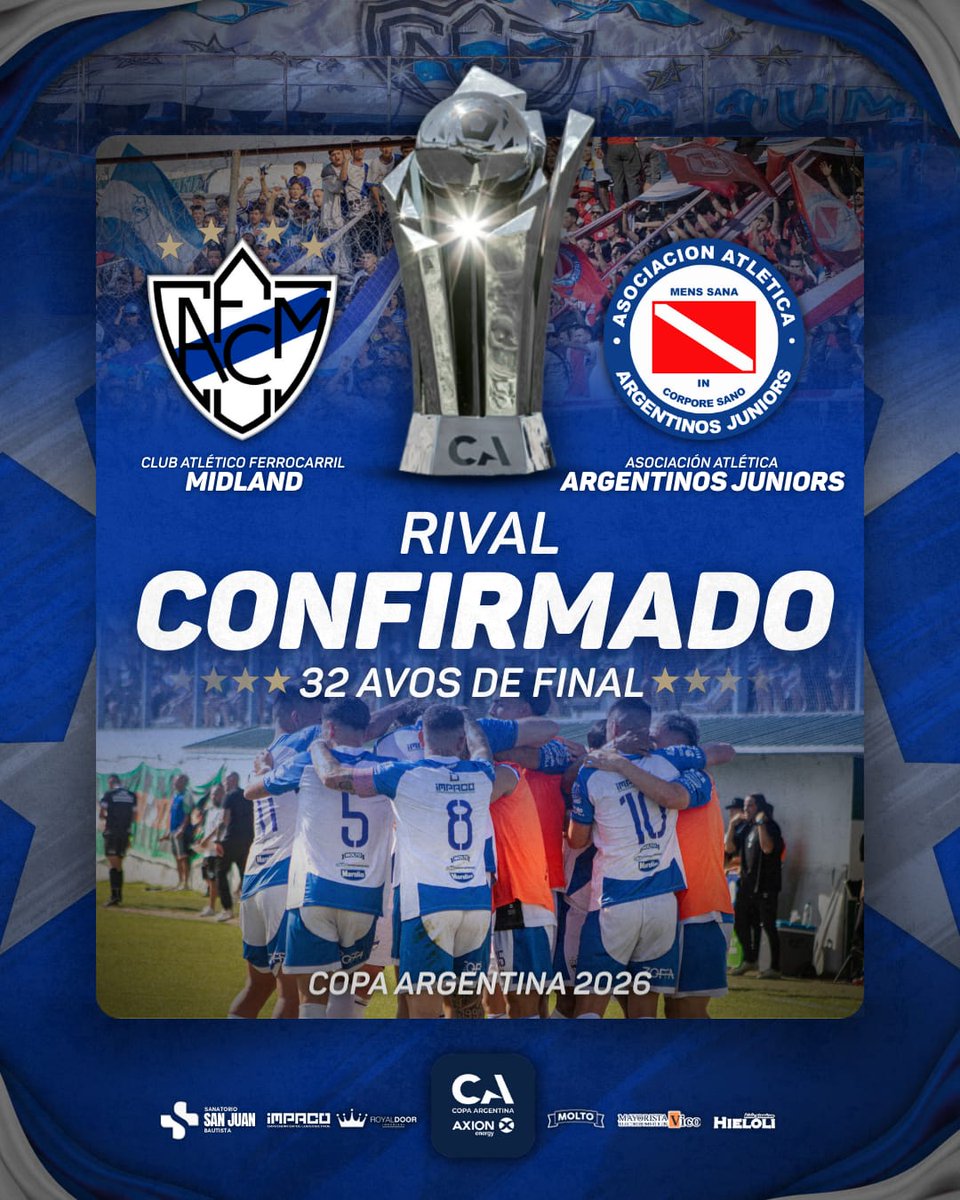 ✅ ¡𝙍𝙄𝙑𝘼𝙇 𝘾𝙊𝙉𝙁𝙄𝙍𝙈𝘼𝘿𝙊! 🏆
<a href="/Copa_Argentina/">Copa Argentina AXION energy</a>

Nuestro cruce en 32avos será frente a <a href="/AAAJoficial/">Argentinos Juniors</a>, equipo de la Liga Profesional  🔜

💪🏽 ¡Comienza un nuevo Sueño Funebreros, y vamos a por todo! ⚔️