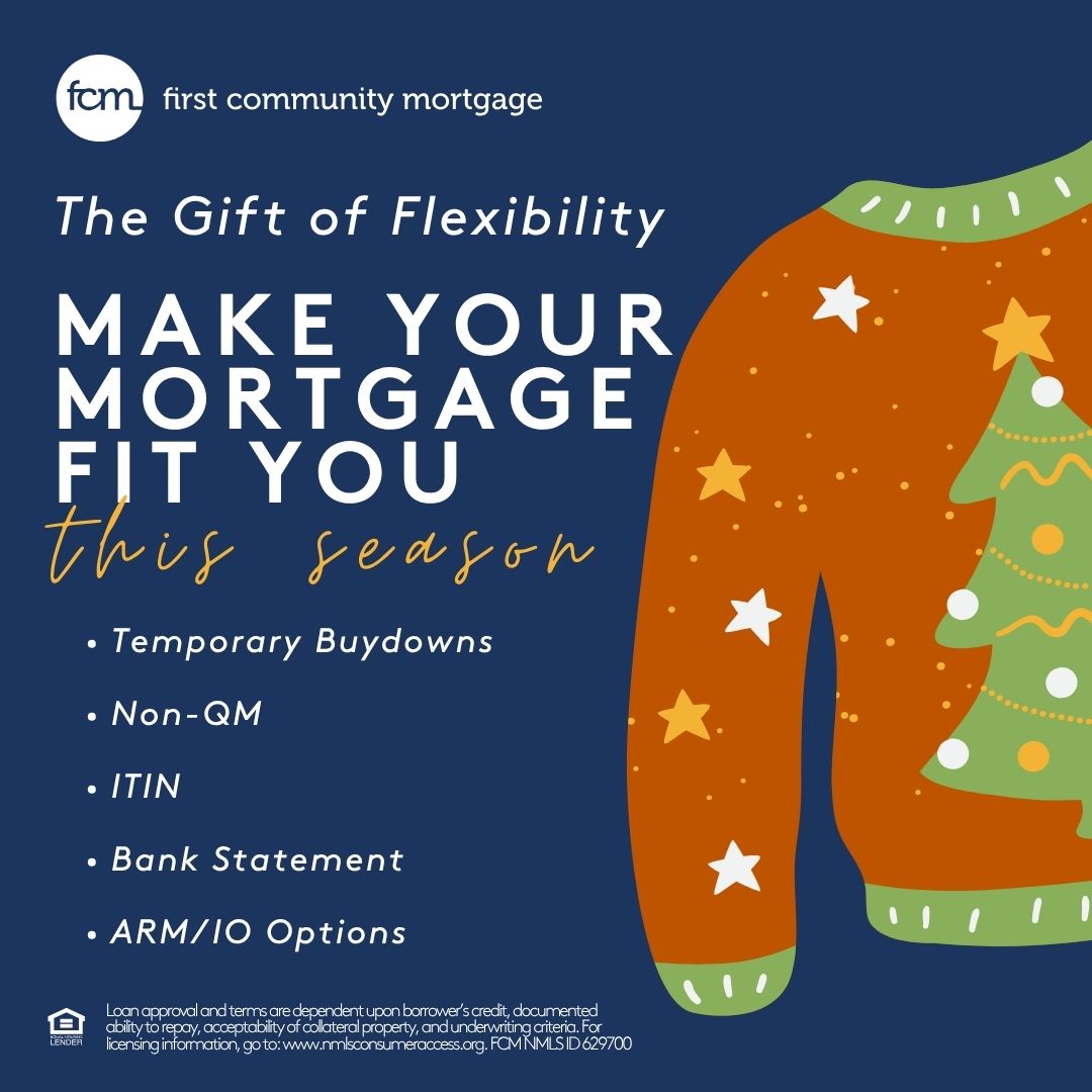 TToddsimon's tweet image. The gift of flexibility is here! Make your mortgage fit your life this season with options that fit your situation. Let's talk about the financing solution for you today! firstcommunitymortgage.com/ttoddsimon