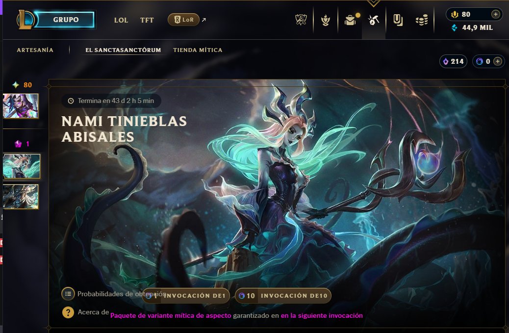 Me he gastado mi regalo de navidad para que me toque esta skin y adivinad que? No me ha tocado a solo 1 tirada y me quedé sin RP 😭, ¿alguien puede superar mi suerte? <a href="/lollatam/">League of Legends LATAM</a> 

#LeagueOfLegends