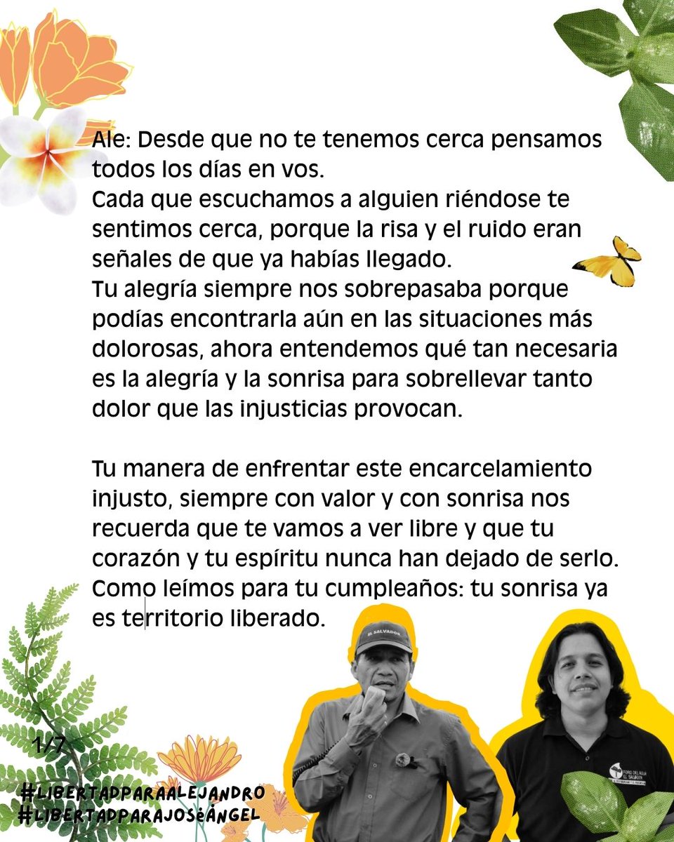 rev_mov's tweet photo. En el Día Internacional de los Derechos Humanos, alzamos la voz por Alejandro y por todas las personas perseguidas por defender la vida, el agua y la dignidad. La criminalización jamás podrá borrar el amor por la comunidad ni el compromiso con la justicia ambiental. Exigimos verdad, justicia y libertad inmediata. Los derechos humanos no se celebran: se ejercen y se defienden.
#LibertadParaAlejandro #LibertadparaJoseAngel #Libertadpararuthlopez