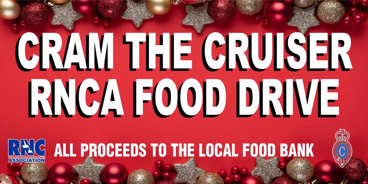 The RNCA has partnered with Bridges To Hope to help those in need. Join us this Sunday (Dec 14th) as we ‘Cram the cruiser’!
Non-perishable food items and monetary donations will be collected:
- 9 a.m.  to 12 p.m. at Dominion, Mount Pearl
- 1 p.m. to 4 p.m. at Sobeys, Kelsey Dr