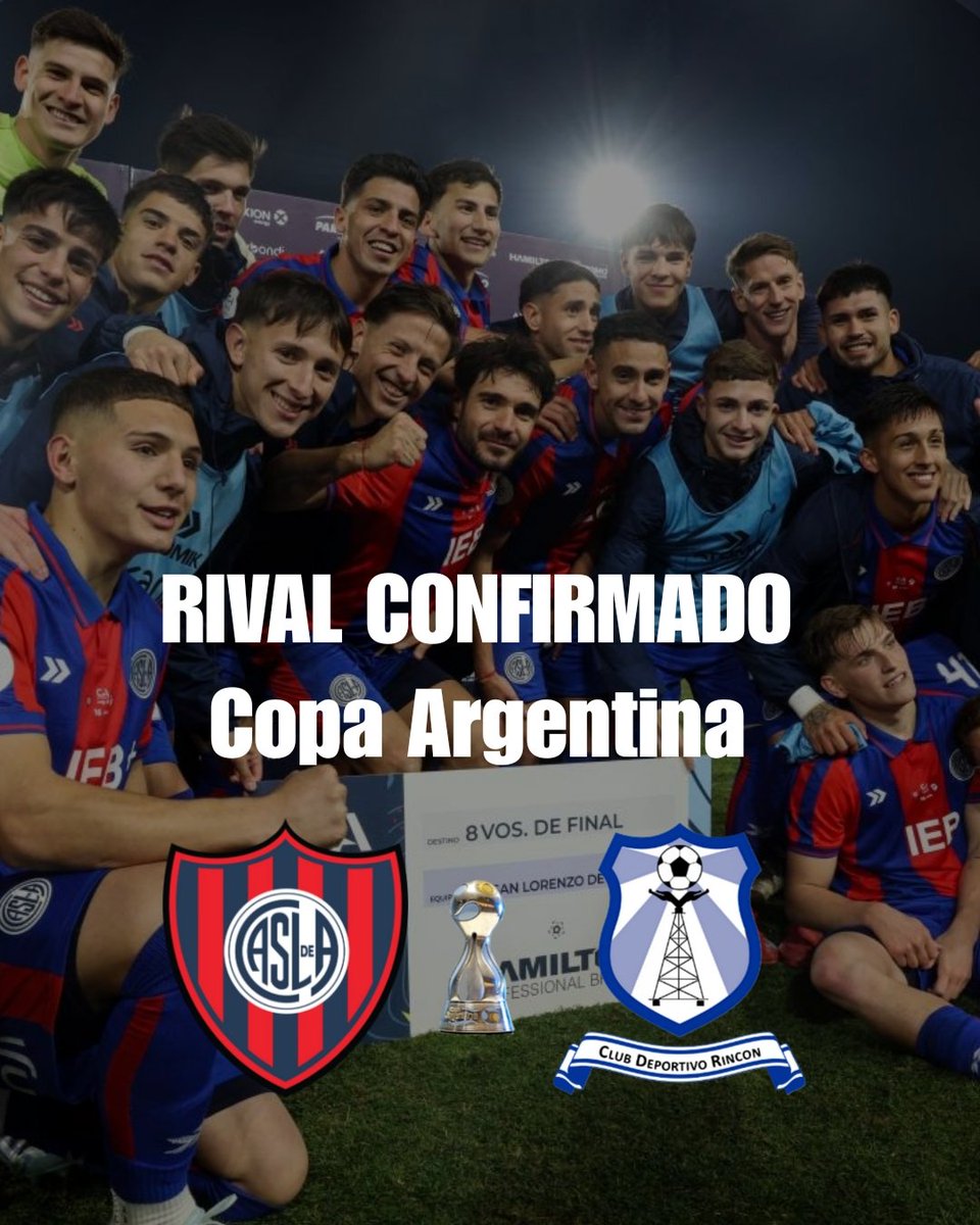 ¡HABEMUS RIVAL! 

#SanLorenzo se enfrentará a Deportivo Rincón por los 32avos de final de la Copa Argentina.