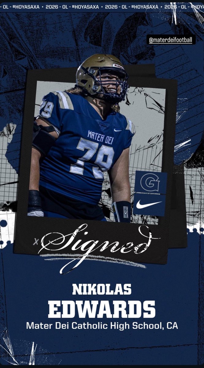 mdcrusadersfb's tweet photo. MATER DEI CATHOLIC FOOTBALL – 2026 PROSPECTS
College coaches — here are our senior prospects who are still available. Tough, coachable, competitive athletes who have produced on the field and are ready for the next level.
DM for transcripts, film, and verified measurements.

Nik Edwards – OL– SIGNED @Georgetown 

Powerful, athletic lineman with positional versatility and a high ceiling.
HUDL / X: @Nikedwards2026

✔️ Mekhi Oluwa – DB – COMMITTED @Cornell 

Explosive, high-IQ defensive back with elite instincts and physicality.
HUDL / X: @MekhiOluwa

⭐ Larell Parker – WR – UNCOMMITTED

Dynamic playmaker with strong hands, route polish, and YAC ability. Big time weapon in the middle of the field  with strong senior tape.
X: @LarellParker

⭐ Jordan Dumaran – RB/ATH – UNCOMMITTED

Explosive runner with vision, burst, and toughness. A complete back who can catch, block, and play special teams.
X: @jordandumaran

⭐ Javon Jackson – DB/ATH – UNCOMMITTED

Long, athletic, versatile defensive back who can play anywhere in the secondary. Ball skills, range, and physical upside.
X: @JavonJackson1_

⭐ Jacob Gonzalez – ATH – UNCOMMITTED

High-motor ATH  with physicality, instincts, and special teams value. A program-builder type player.

⭐ Caron Scott – DB UNCOMMITTED

Fluid DB with good field vision and situational awareness. Disruptive in the passing game with good ball skills and football IQ.

College Coaches:
Contact Head Coach Rashard Cook @rashard_cook 
📧 rcook@materdeicatholic.org
📱 619-746-4331