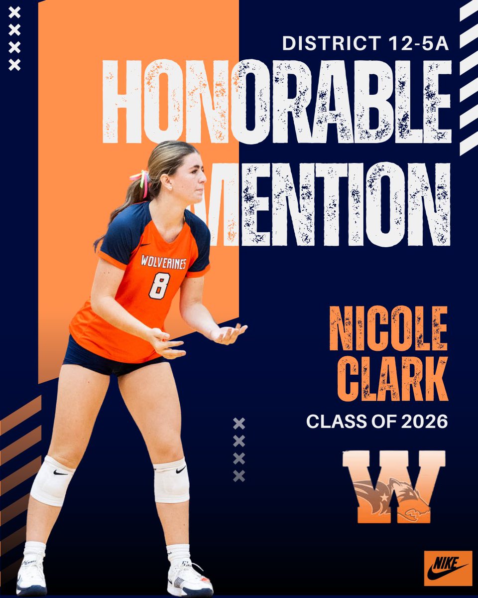 WakelandVB's tweet image. Super proud of these girls and the way they played this season, congratulations 12-5A Honorable Mention nominees 💙🧡🤍 #madeitmatter
