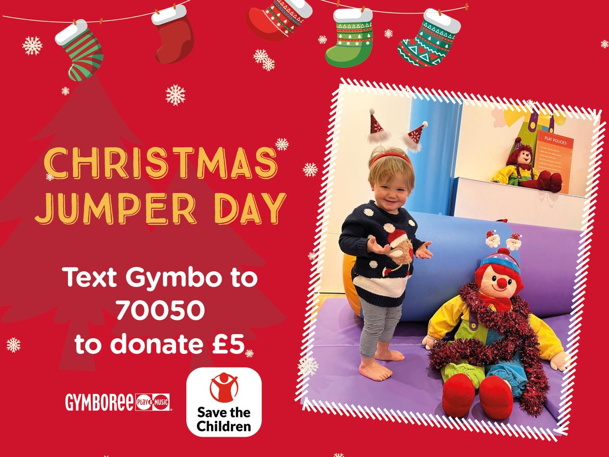 𝗚𝗲𝘁 𝗿𝗲𝗮𝗱𝘆, 𝗶𝘁’𝘀 𝗖𝗵𝗿𝗶𝘀𝘁𝗺𝗮𝘀 𝗝𝘂𝗺𝗽𝗲𝗿 𝗗𝗮𝘆 𝘁𝗼𝗺𝗼𝗿𝗿𝗼𝘄! 
We’re putting on our festive jumpers and raising money for Save the Children and we’d love you to join us!
Text GYMBO to 70050 to donate £5 #christmasjumperday