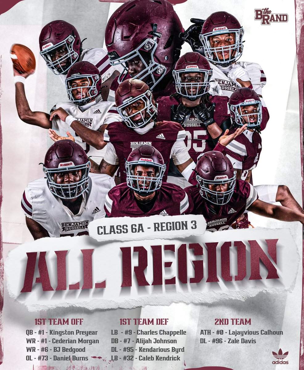 Congratulations to all our Benjamin Russell Wildcats selected to the All 6A Region 3 Team! Proud of the hard work and dedication shown all season.

#theBRand
#WildcatPride
