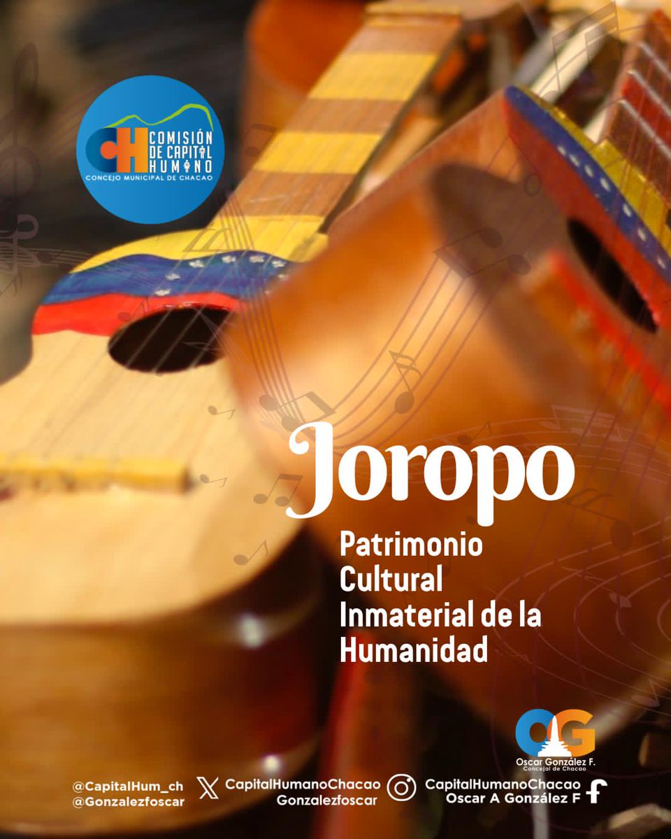 ¡Orgullo nacional! 👏🏻

El Joropo es Patrimonio Cultural Inmaterial de la Humanidad. 🇻🇪

Celebramos la riqueza de nuestra música y baile, el corazón de nuestros llanos, reconocido por la <a href="/UNESCO/">UNESCO 🏛️ #Education #Sciences #Culture 🇺🇳</a>.

¡Una herencia que nos define!

#Joropo #PatrimonioCultural  #Cultura #Venezuela