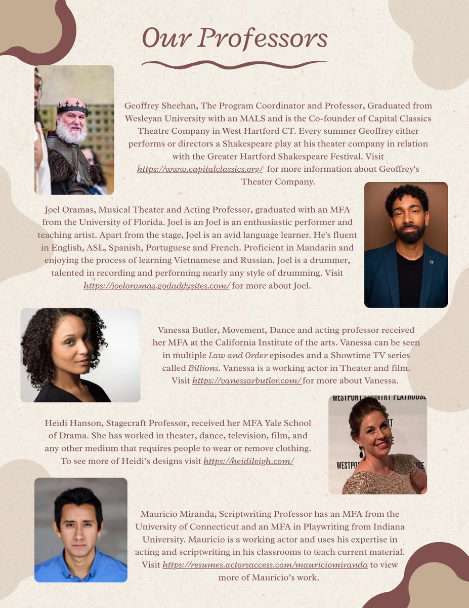 If the awesome classes haven’t convinced you enough to take a Theater Course at Housatonic… Let me introduce you to✨Our Professors✨