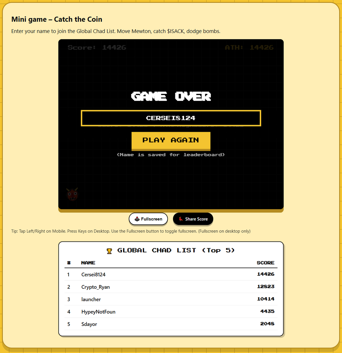 Cersei8124's tweet photo. @iSackOnSol
My score for the game
14426 https://t.co/ykjSspwcLd