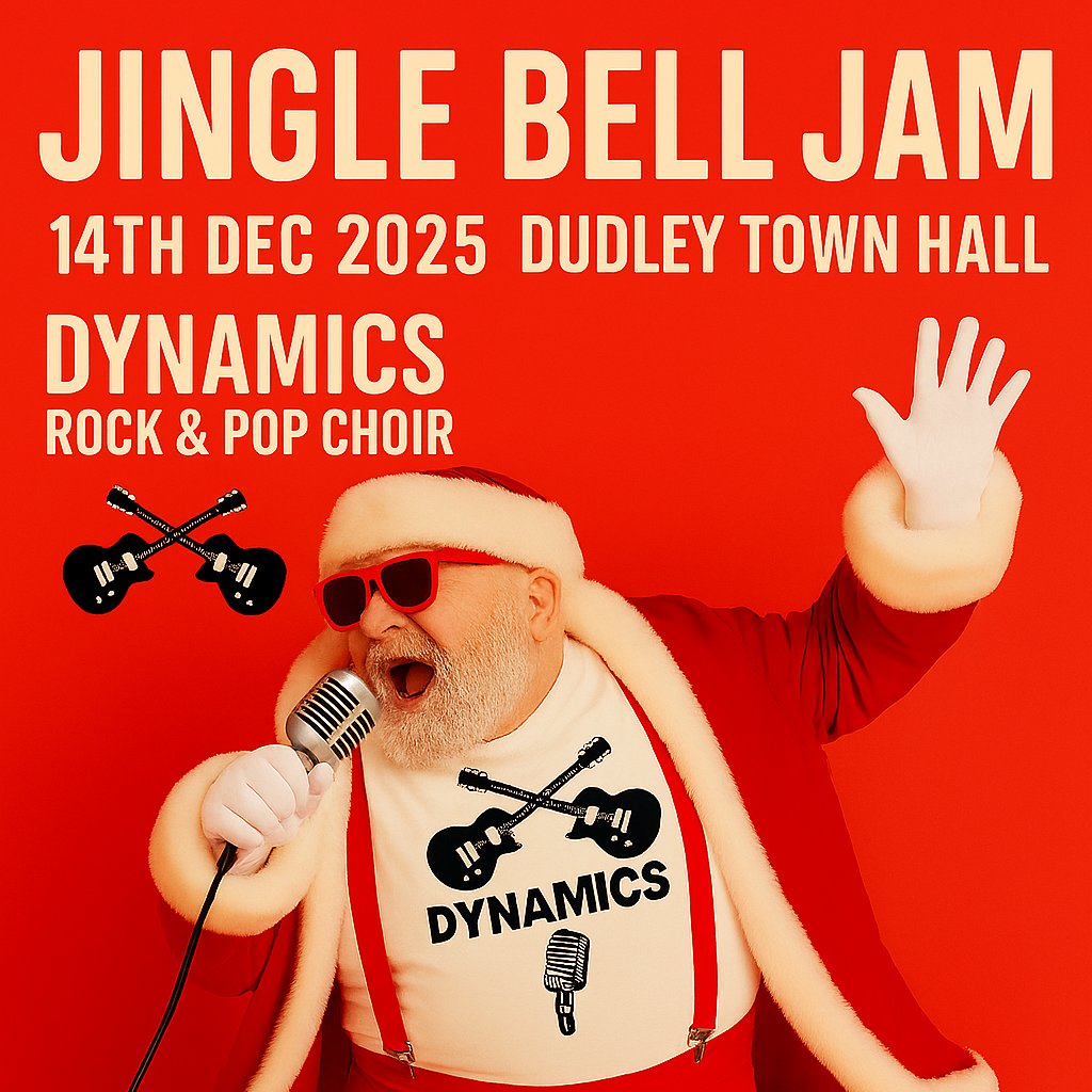 There's still time to get your tickets to join the brilliant DYnamics Rock &amp; Pop Choir at #Dudley Town Hall on Sunday night with 'Jingle Bell Jam' 🎅

🎟️ boroughhalls.co.uk/dynamics-jingl…