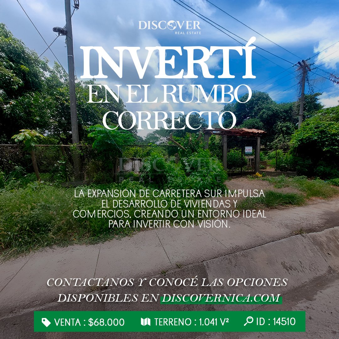 DiscoverRealtor's tweet image. 🚗 Carretera Sur es uno de los ejes de mayor crecimiento en Managua, elevando plusvalía y oportunidades.

Terreno estratégico de 1,041 v², ideal para proyectos residenciales o comerciales.

💰 $68,000
🔑 ID 14510
📲 +505 8883-2200
🌿 Invertí en el rumbo correcto.

#CarreteraSur