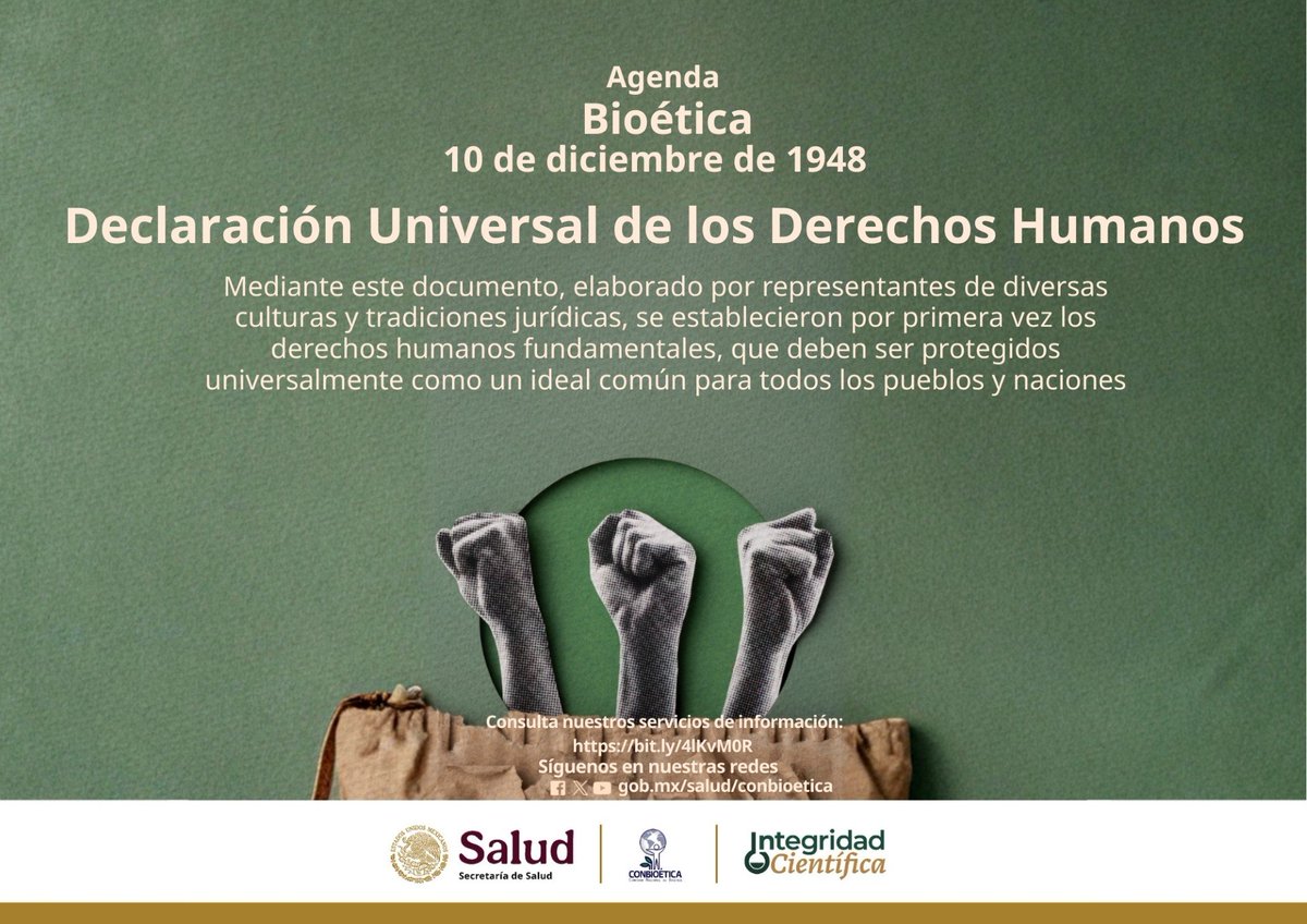 🗓️10 de diciembre
🟢La Asamblea General de las Naciones Unidas proclama la Declaración Universal de los Derechos Humanos