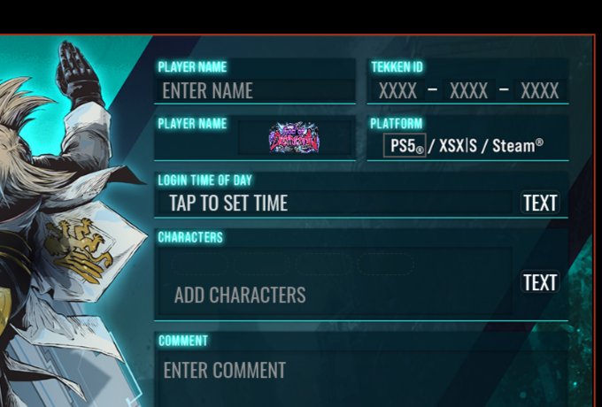 Ferkene_'s tweet photo. @TEKKEN Lars template is the wrong "player name" and "player name" https://t.co/dXbm8norFK