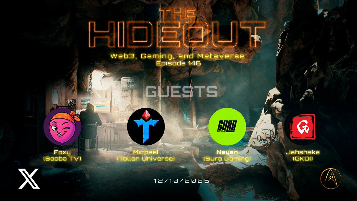 TheHideout_Show's tweet image. We’re LIVE!

Join our Spaces for a chance to win 500 $BITZ! One lucky attendee will be selected at random.

Don't forget to repost this and follow @thehideout_show!