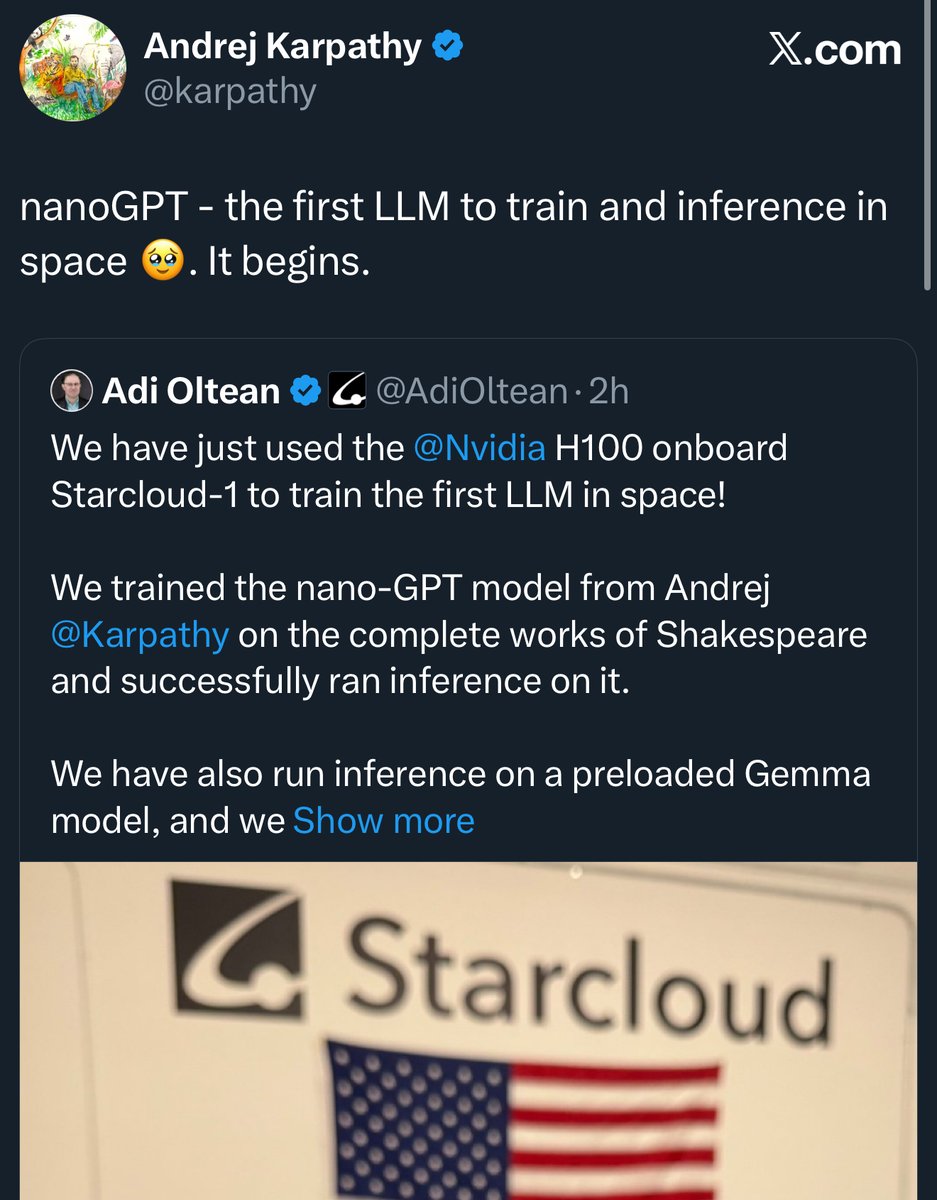 Entraînement et inférence LLM dans l'espace. Ça se réalise !
C’est pourquoi SpaceX envisage une introduction en bourse