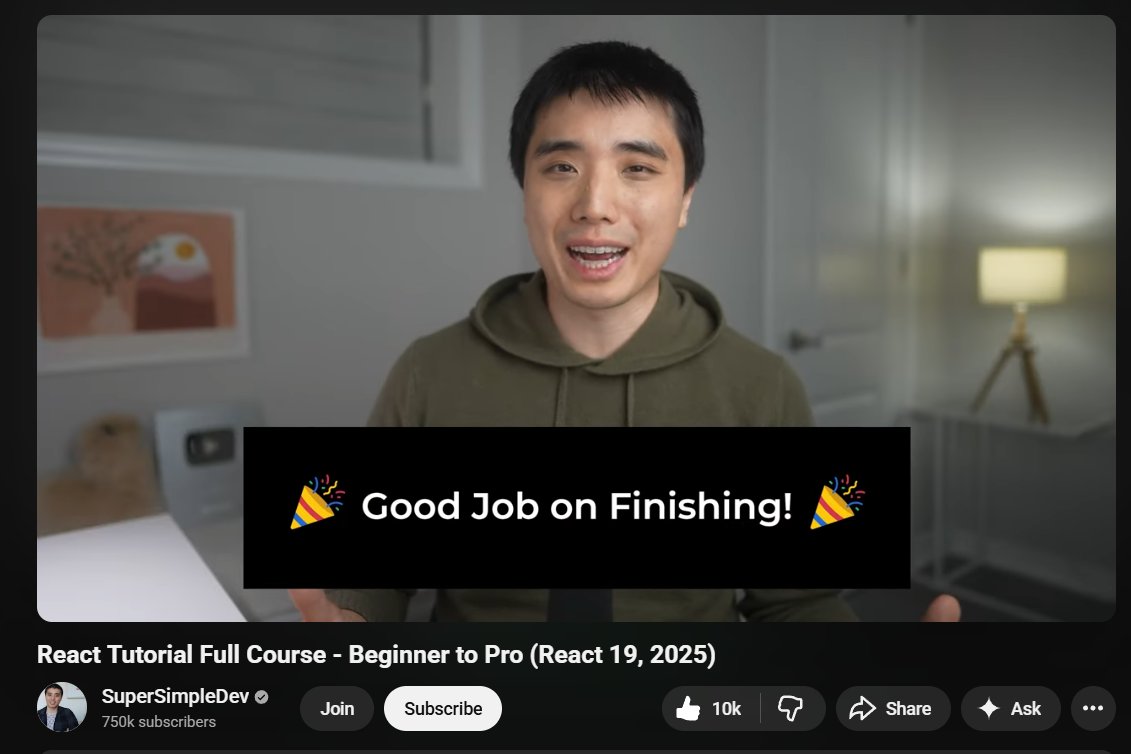Aditya_Mittal_'s tweet image. Finally I completed this video, did all the exercises and tried my best to do all by myself, now I have understanding of REACT, I will be making small projects to get a good hand on the language. Do you guys have any suggestions?  #buildinpublic #react #webdevelopment