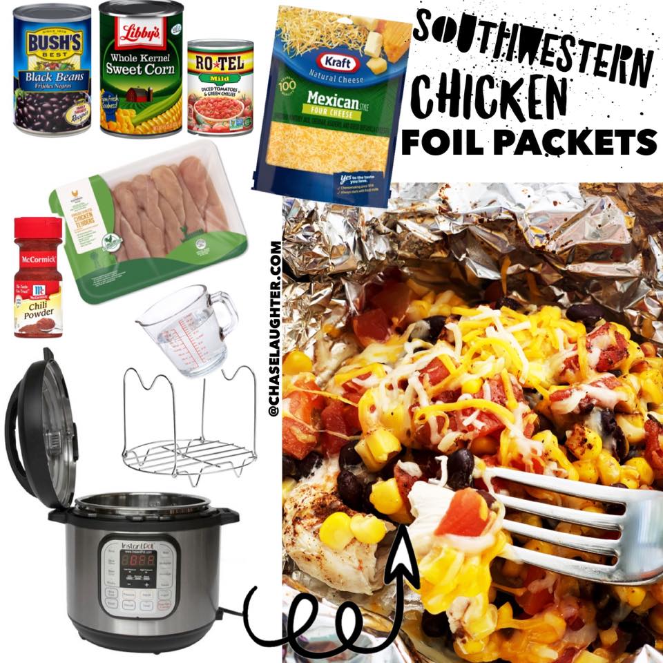 These southwestern chicken foil packets are the perfect meal when you need quick, easy, and customizable! Plus, cooking right in the foil means less mess inside your Instant Pot! chaselaughter.com/southwestern-c…