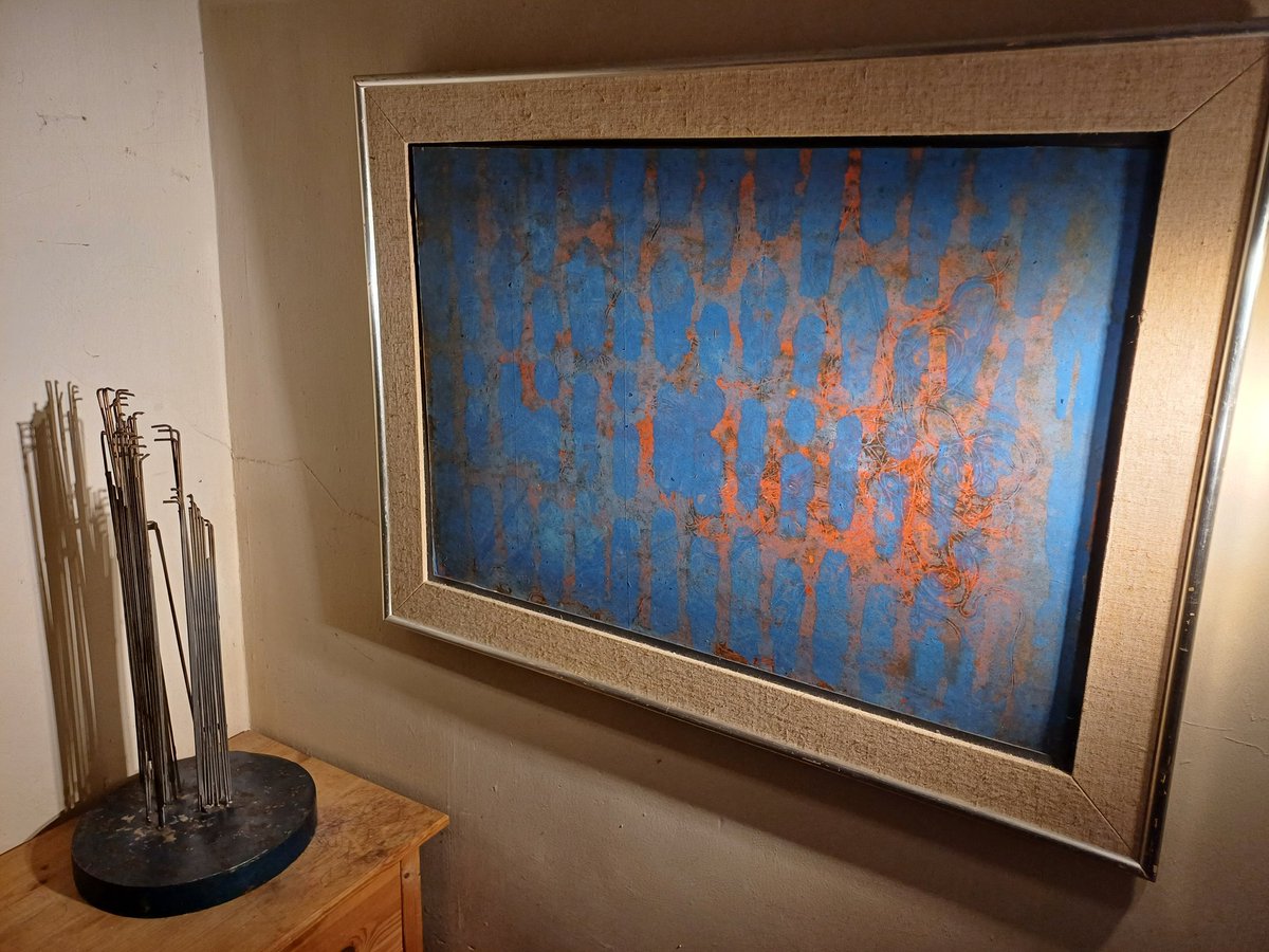 Very happy with 'Project 1976', painting by Edward Delaney RHA. bought at recent auction from <a href="/WhytesDublin/">Whyte's Auctioneers</a>. Now on our wall next to his steel maquette. <a href="/NGIreland/">National Gallery of Ireland</a> <a href="/RHAGallery/">RHA Gallery</a> <a href="/IMMAIreland/">IMMA</a> <a href="/IrishArtsReview/">Irish Arts Review</a> #art #painting