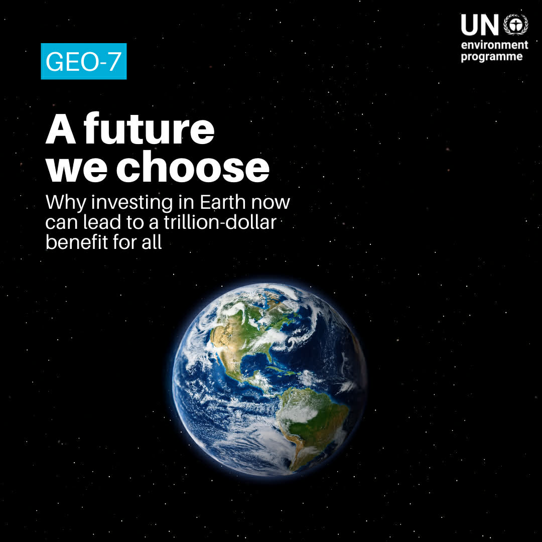 environmentca's tweet image. 1/2 #Canada was at the launch of the Global #Environment Outlook (GEO-7)—a landmark assessment showing how climate and #nature investments drive economic and social gains. We were one of 82 countries contributing expertise.