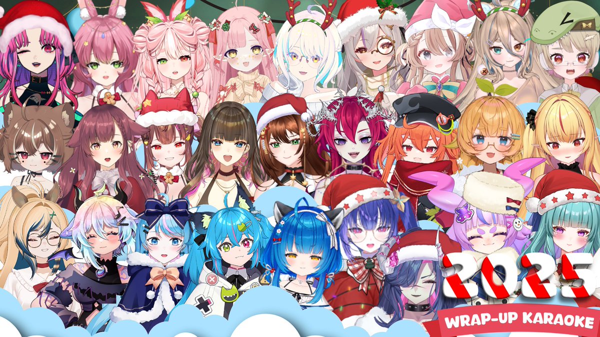 🎉Let's relive the highs of 2025 through music!🍾
❅⋆ ⁺₊❆ Glitch Stars Presents 
【🔔2025 Wrap-Up Karaoke🎀】 

Each girl will be hosting a 20 min segment of live singing to showcase their favorite bops of the past year. A 2025 with Vtubers, wrapped up 🎀  

📅Sat, Dec. 13