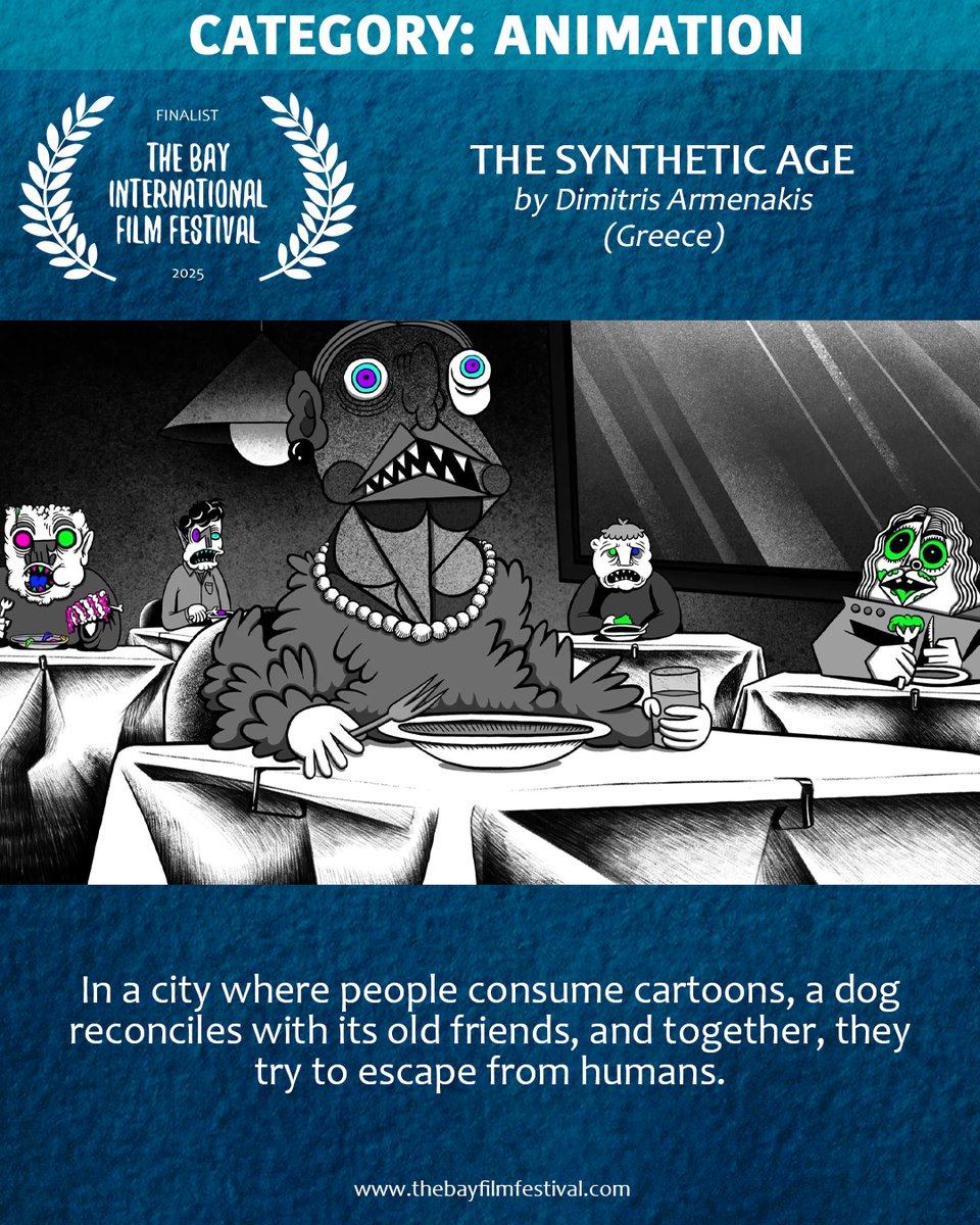dimrmn's tweet image. 'The Synthetic Age' is among the eight animated short film finalists at @BayFilmFestival ! The film will be screened on February 1st 2026. Congratulations to the entire film crew!