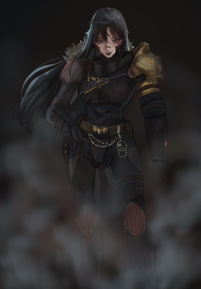Signalis oc in Warhammer armor for ⁦<a href="/JustEri21/">just.eri</a>⁩ 
Thank youuu<3
