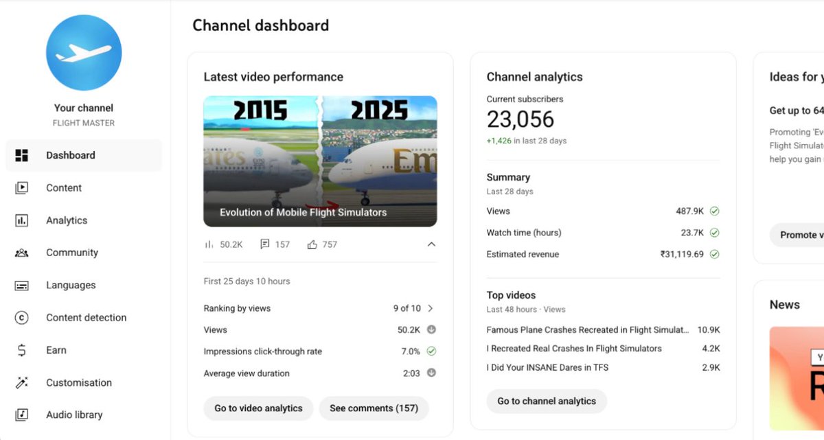 flightmaster74's tweet photo. Hi @TeamYouTube. My career got nuked out of the blue. For weeks I’ve been in extreme stress because my channel was terminated for circumvention even though I have no other terminated channels at all.

My appeal was rejected within minutes which makes me feel like no human ever looked at my case. This 23,000 subs channel is my entire work and losing it like this has crushed everything I’ve built.

I’m begging for an actual human review. Please look at my channel properly. I just want my work back.

Channel URL: https://t.co/R31pN5uJFT