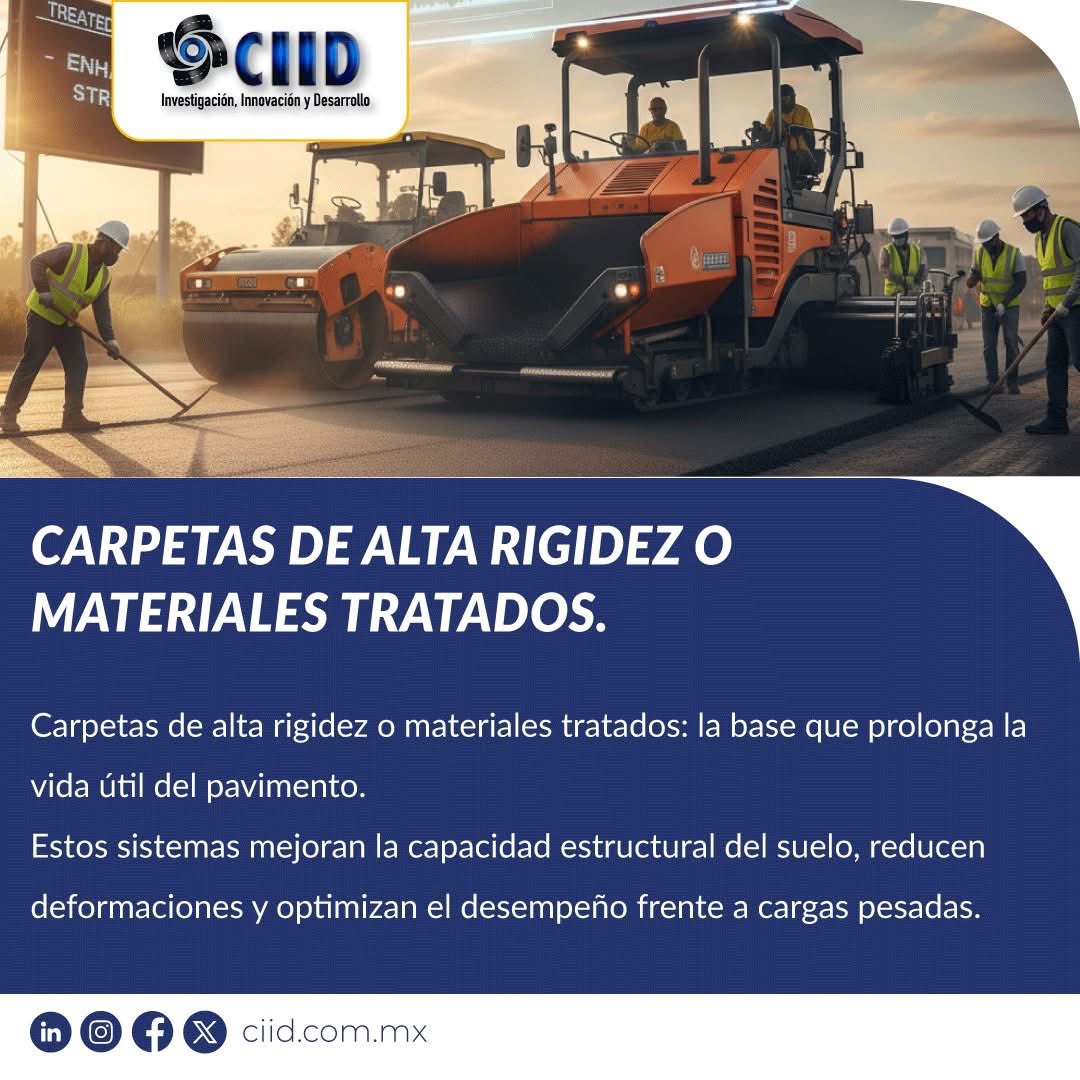CiidMexico's tweet photo. Construye infraestructura que dure. ✨
Las carpetas de alta rigidez y los materiales tratados elevan el desempeño del pavimento, reducen fallas prematuras y garantizan mayor resistencia ante cargas pesadas. ⚠🚕 https://t.co/XLlh6HjZuM
