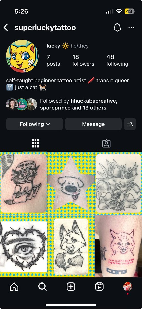 hi divas ☀️ i have a separate insta for my tattoo work if anyone wants to give me a followwwww 👨‍🔬