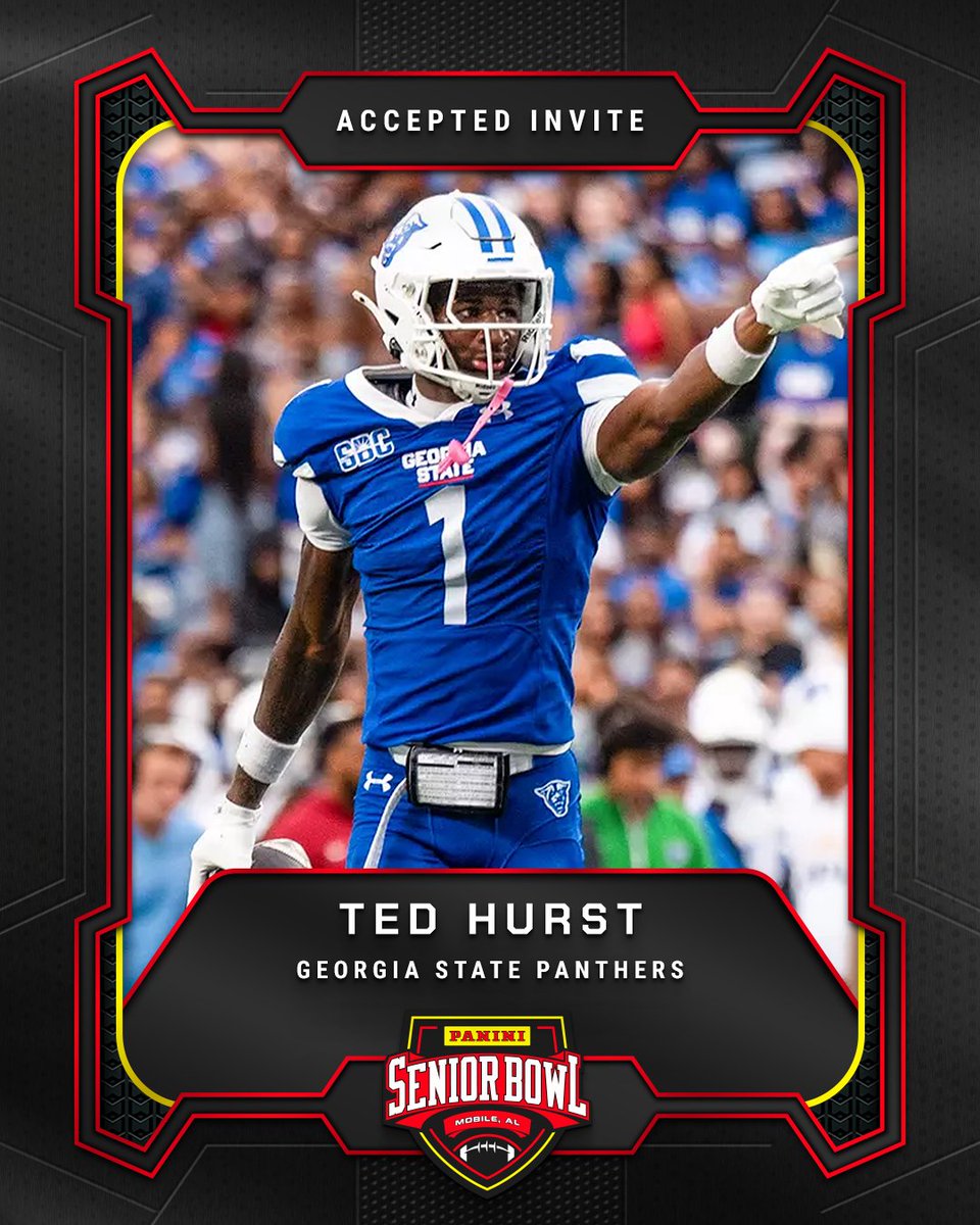 Officially Accepted!

WR Ted Hurst (<a href="/treeyyy0/">Ted Hurst.</a>) from <a href="/GeorgiaStateFB/">GSU Football</a> is headed to the 2026 Panini Senior Bowl 🔥

#TheDraftStartsInMobile #WherePlayersPlay