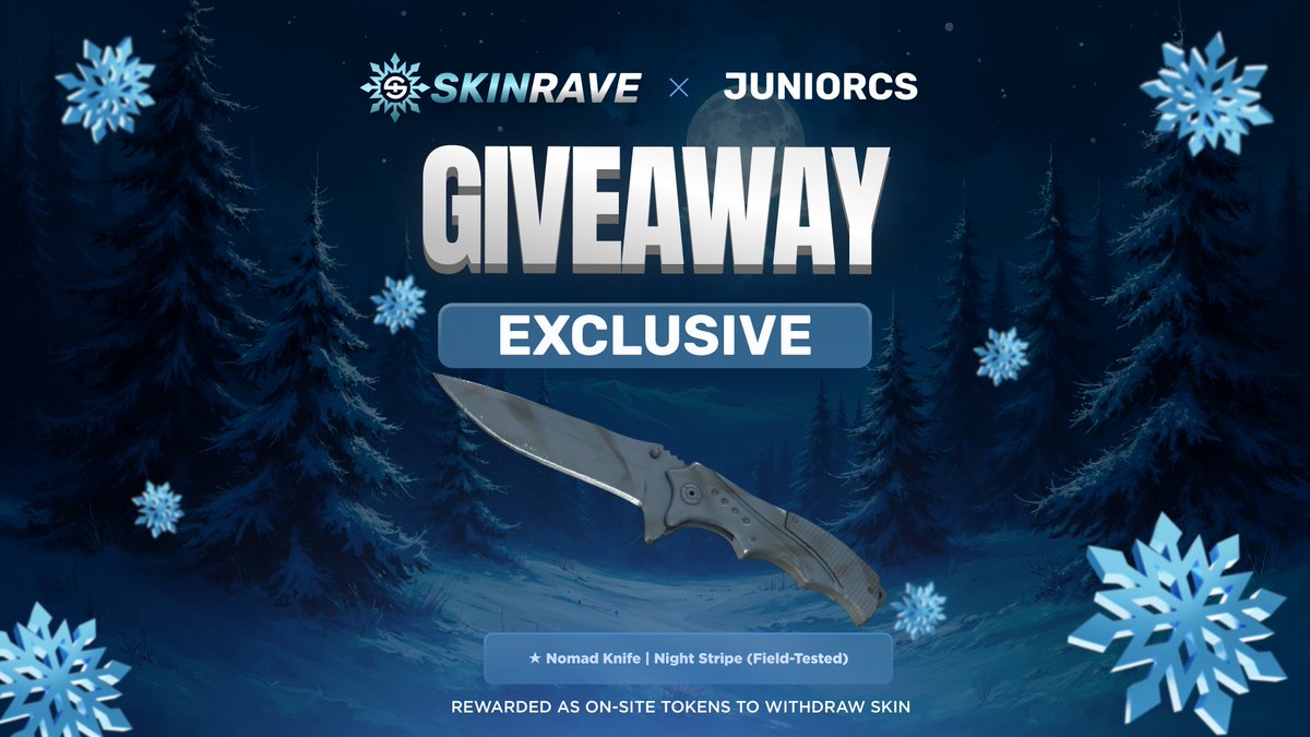 For my birthday <a href="/skinravegg/">SkinRave.gg</a> is doing a knife giveaway! to enter
Follow me
Follow <a href="/SkinraveEsports/">SkinRave Esports</a>
Retweet
Tag 2 friends
Giveaway ends in 7 days! 🎉