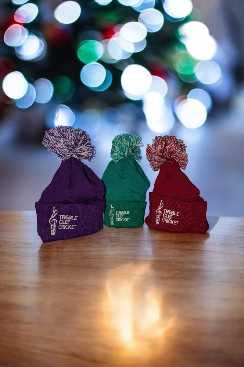 🎄 Advent Calendar – Day 10 🎄
Keep warm in style this winter with our Treble Clef Bobble Hats! ❄️🧶

🧢 Available in:
• Maroon
• Green
• Purple

Perfect for training nights, match days, or just repping the brand through December.

🎁 Today only: £10

#TrebleClefCricket #Day10