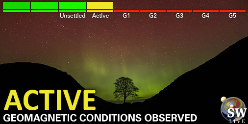 _SpaceWeather_'s tweet image. Active geomagnetic conditions (Kp4)
Threshold Reached: 21:11 UTC
Follow live on spaceweather.live/l/kp