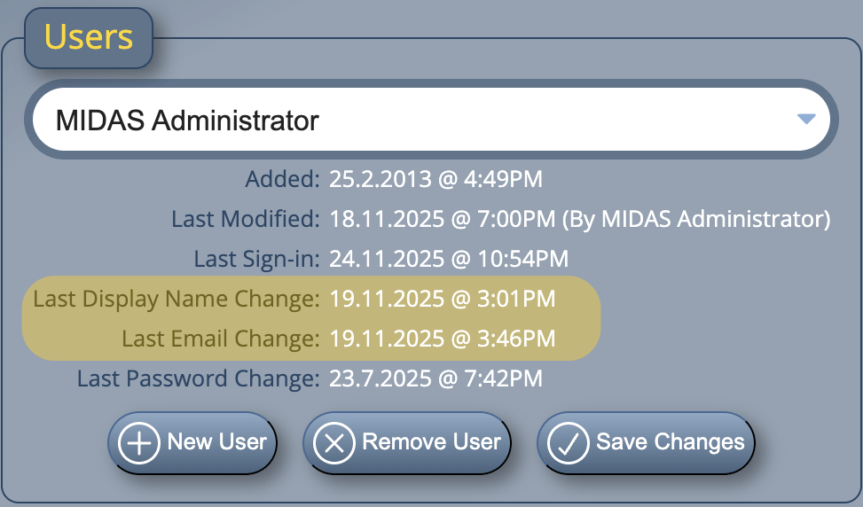mid_as's tweet photo. In #MIDAS v4.41 administrators can now grant users the ability to change their display name and/or the email address associated with their account.

➡️Read More: https://t.co/cBPNyzN5od https://t.co/jRltl0dYwt