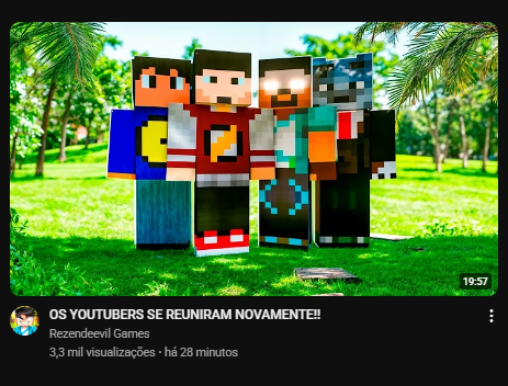 Será que agora eu posso falar que indiretamente eu fiz uma thumbnail pro Rezedeevil? kkkkkkkkk 😊