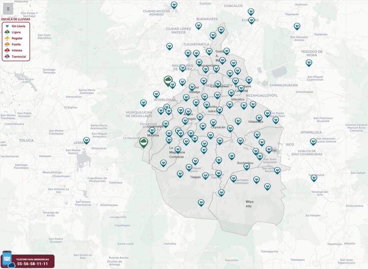 SEGIAGUA's tweet image. #Almomento se presentan lluvias de ligeras a regulares en📍 @cuajimalpa_gob, @AlcCuauhtemocMx y @AlcaldiaMHmx. 
Recomendamos tomar sus precauciones.☔️ 
#Tlaloque⛈️#OperativoLluvias2025🌧️