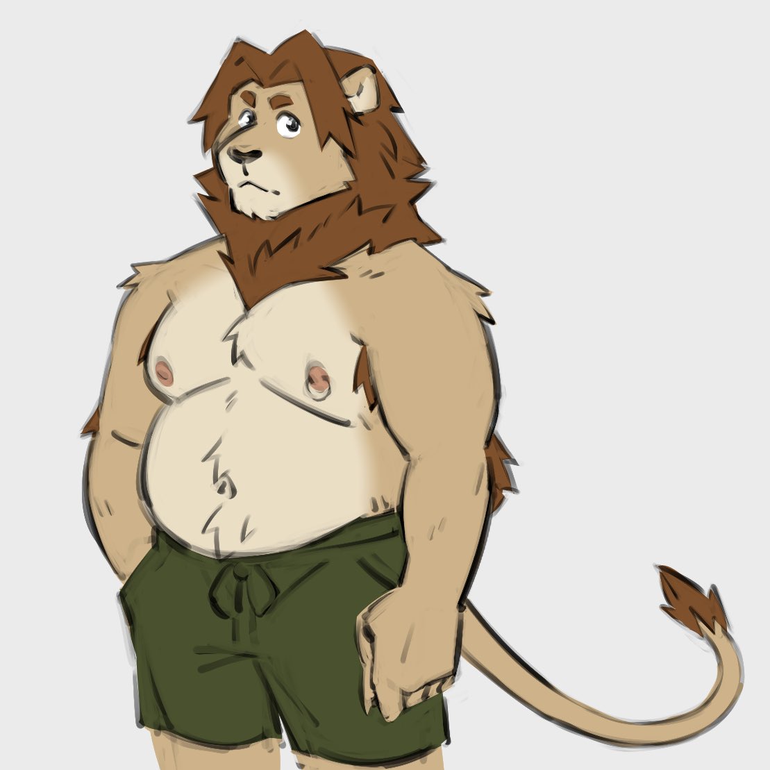 Gay_Boi_Charlie's tweet image. Couldn’t sleep so I sketched a chubby lion