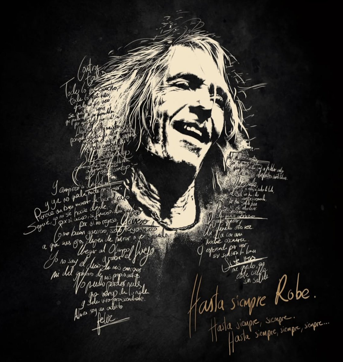 "Para algunos vivir es galopar un camino empedrado de horas, minutos y segundos. Yo más humilde soy y solo quiero que la ola que surge del último suspiro de un segundo, me transporte mecido hasta el siguiente"

Hasta siempre, Robe. Hasta siempre, siempre, siempre. ❤️