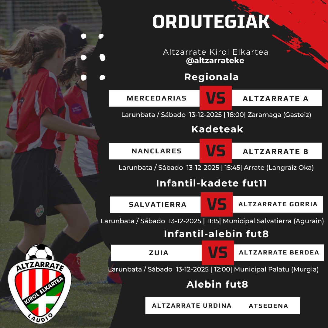 Asteburu honetarako ordutegia 🎄