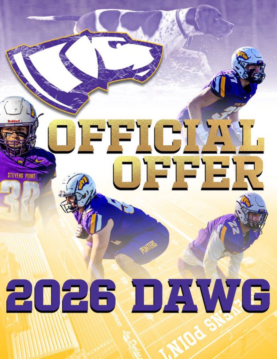 LoganLMyers's tweet photo. Blessed to receive my first offer from @CoachVenne and big thanks to @UWStevensPoint 

@UWSPCoachCoop 
@coach_lacombe 
@GrantFootball1 https://t.co/bfiAoA1pU7